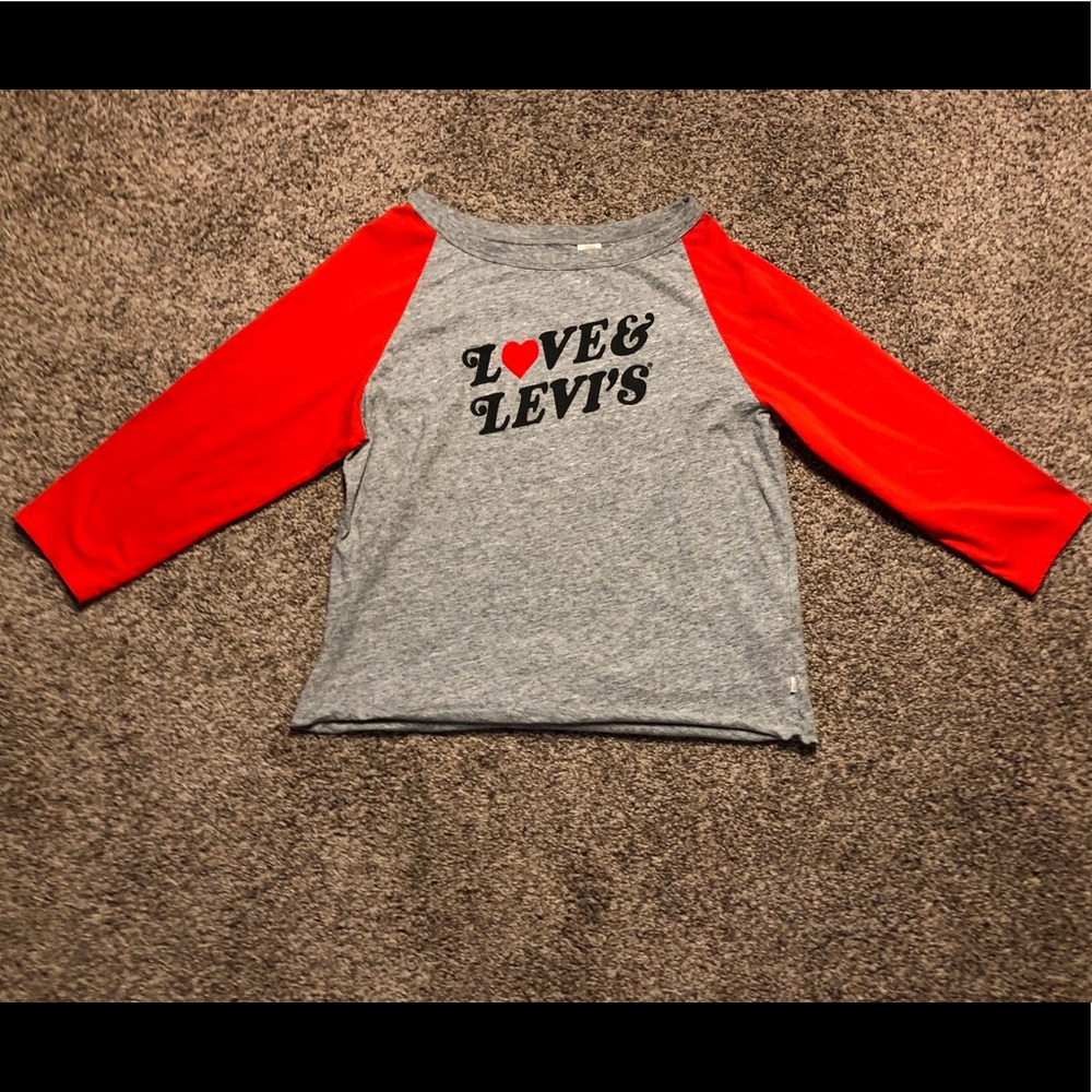 Levi’s 3/4 Sleeve Baseball Tee Red Love & Levi's - Picture 2 of 6